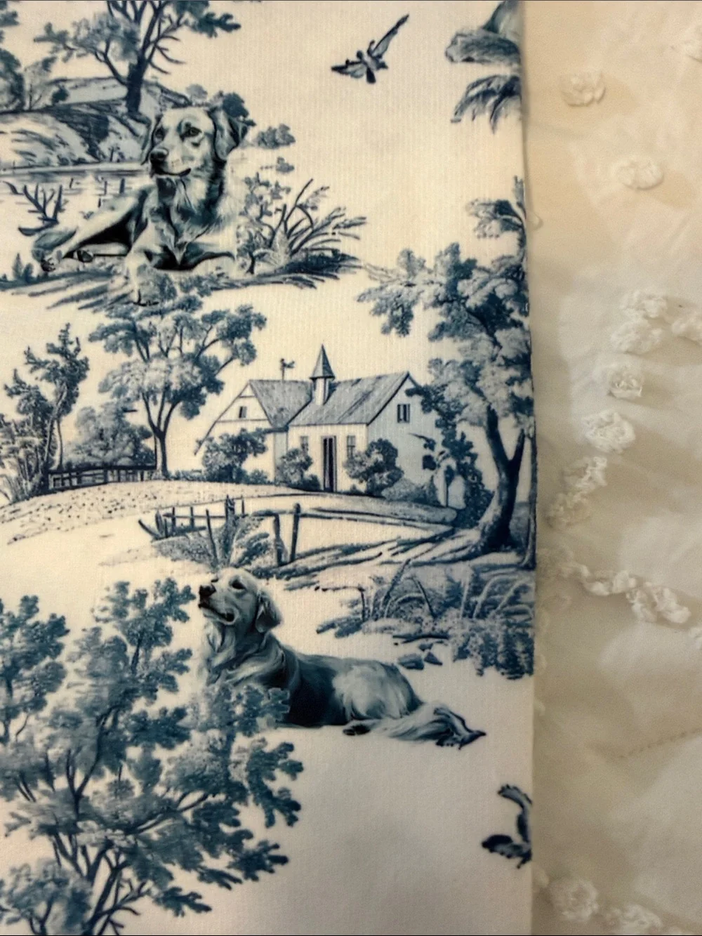 Set of Two Decorative Blue and White Toile Pillow Covers nwot